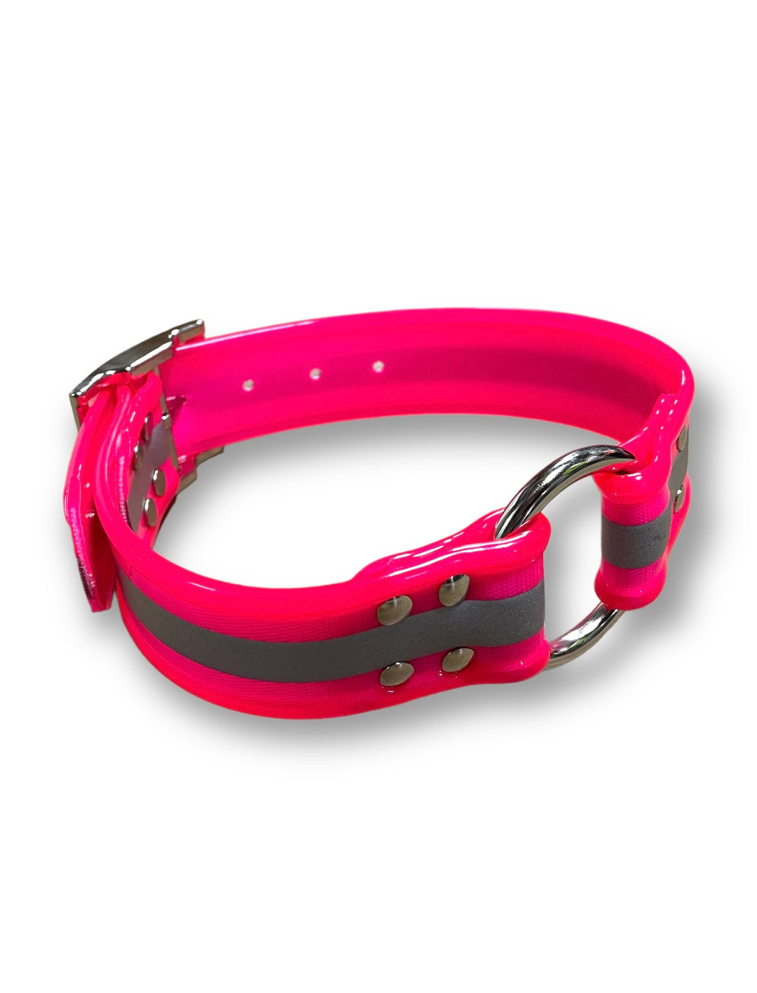 Reflective Day Glo Dog Collars with Center Ring - 1.5 Wide