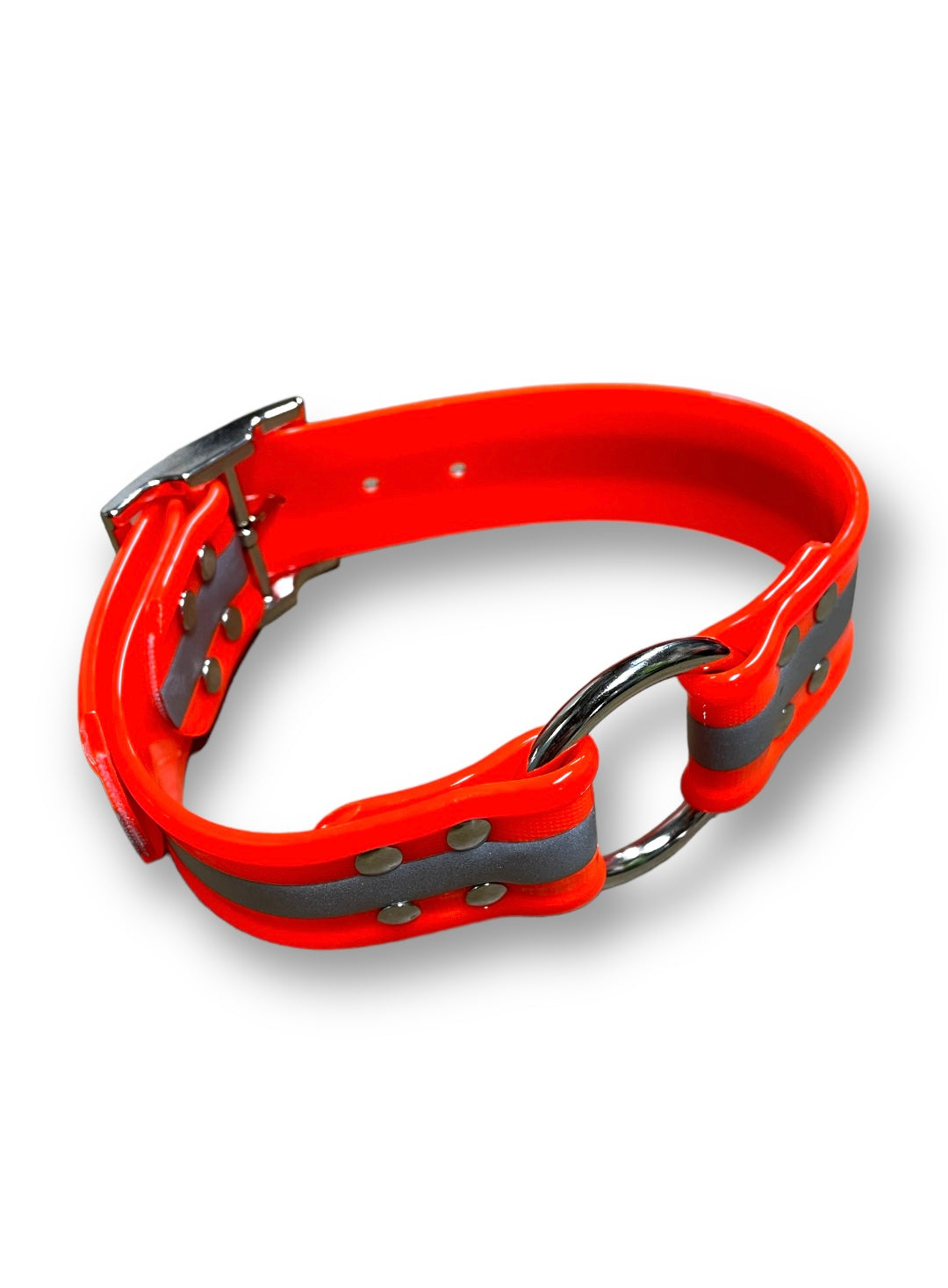 Reflective Day Glo Dog Collars with Center Ring - 1.5 Wide